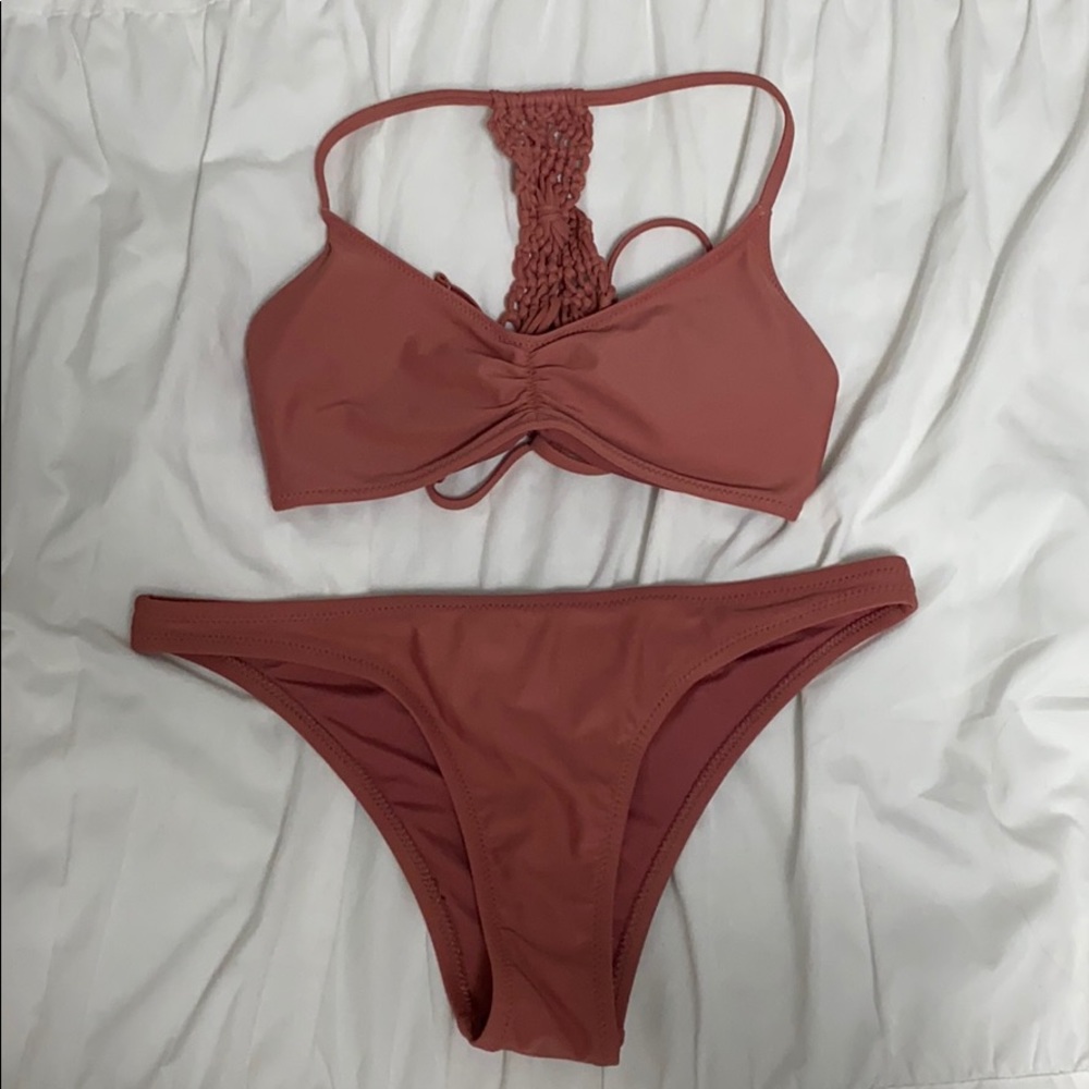 aerie pink bikini set